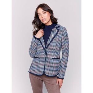 Charlie B Plaid wool Blazer with removable Hood NWT size M